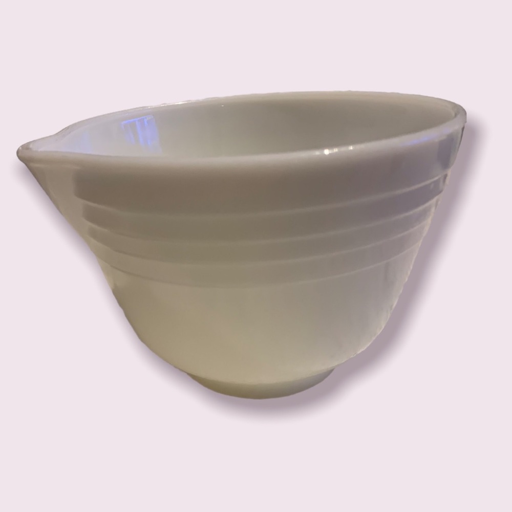 Fire King White Milk Glass Ribbed Mixing Bowl